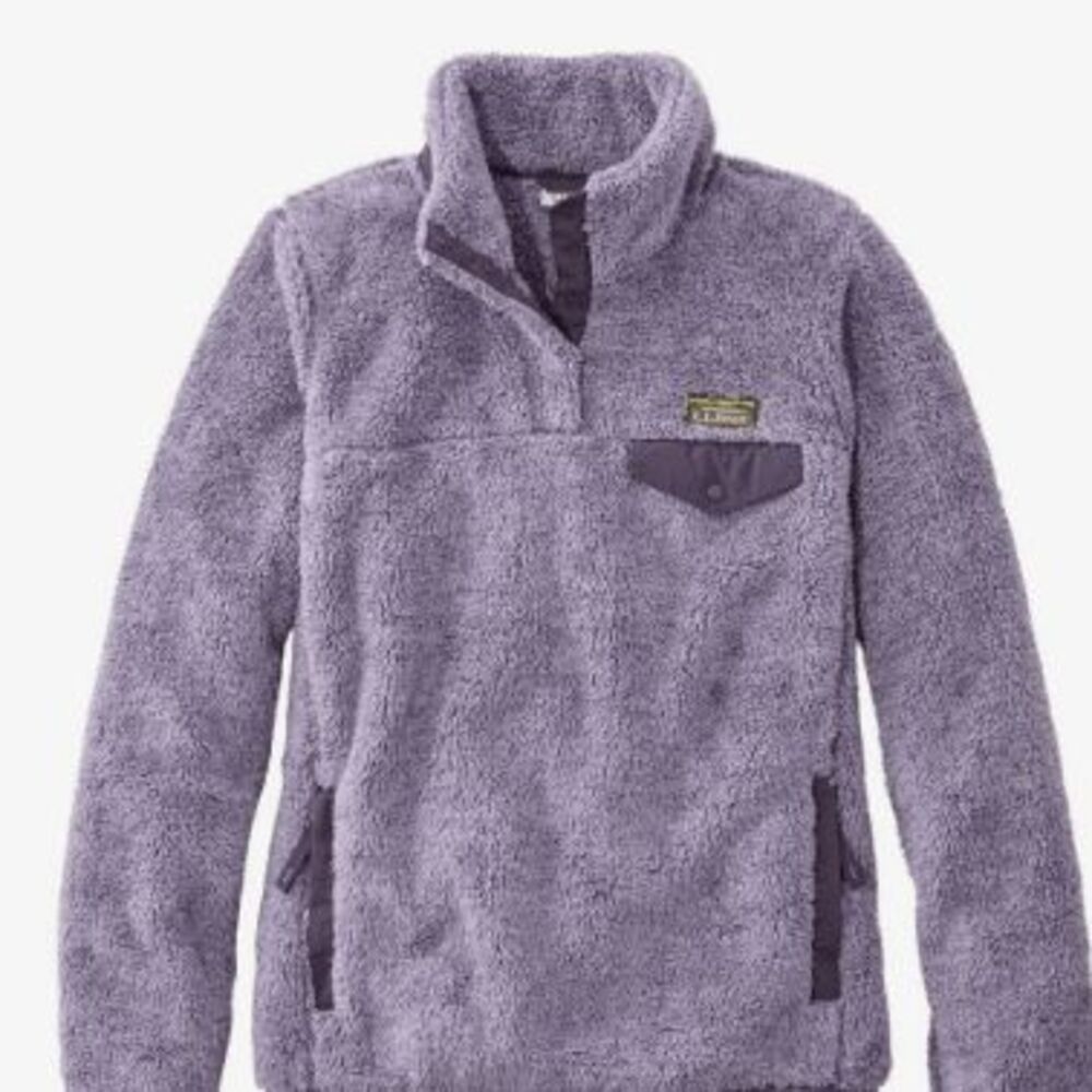 L.L. Bean Hi-Pile Fleece Pullover Lavender Size Medium  D